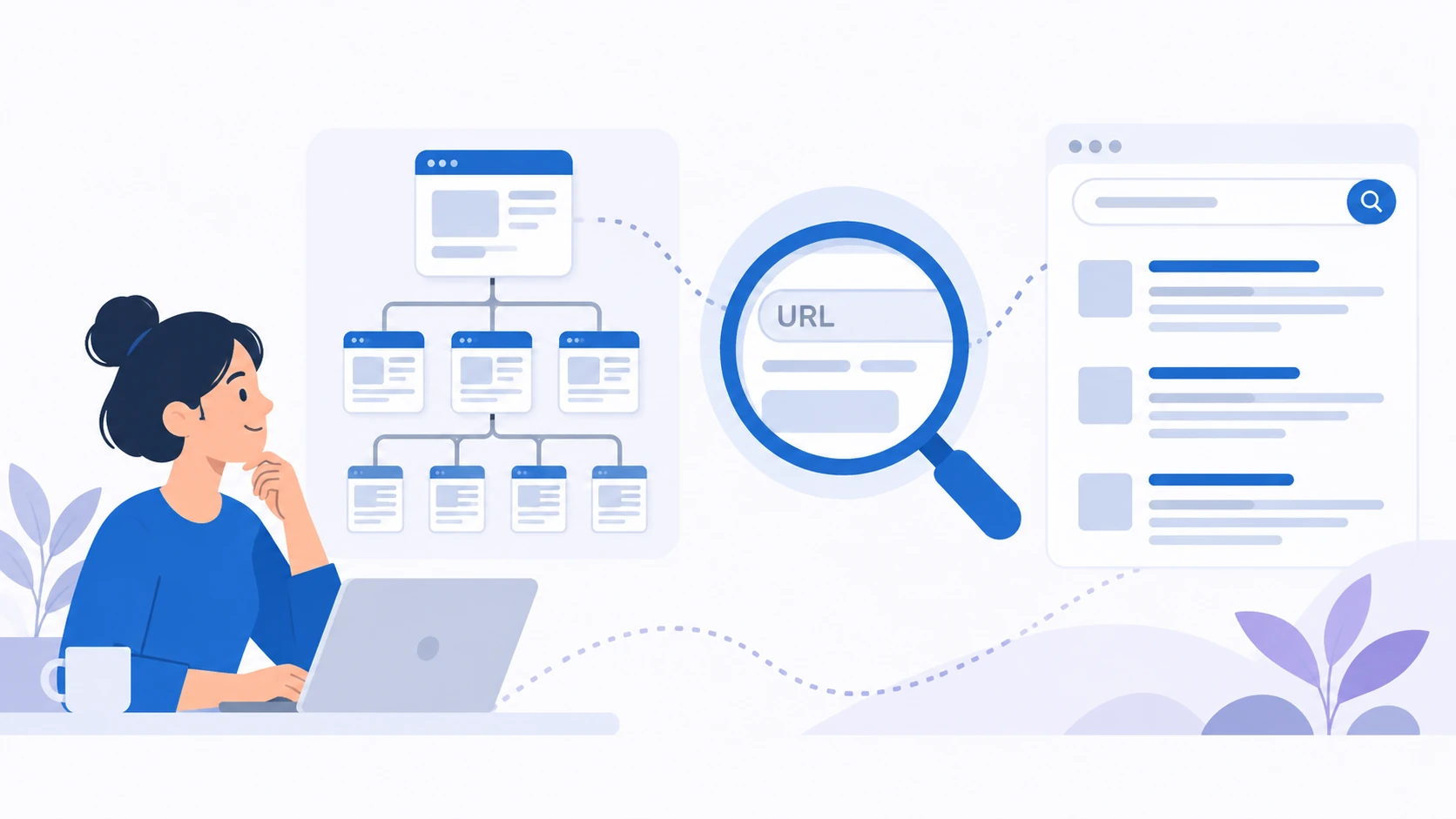 Conceptual Bing search evidence workspace with sitemap submission, URL inspection and crawl reporting.