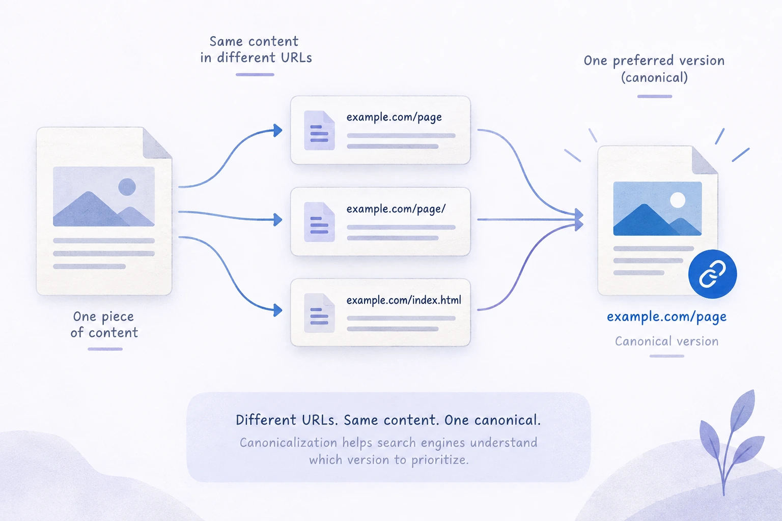 Conceptual educational illustration for Canonical URL