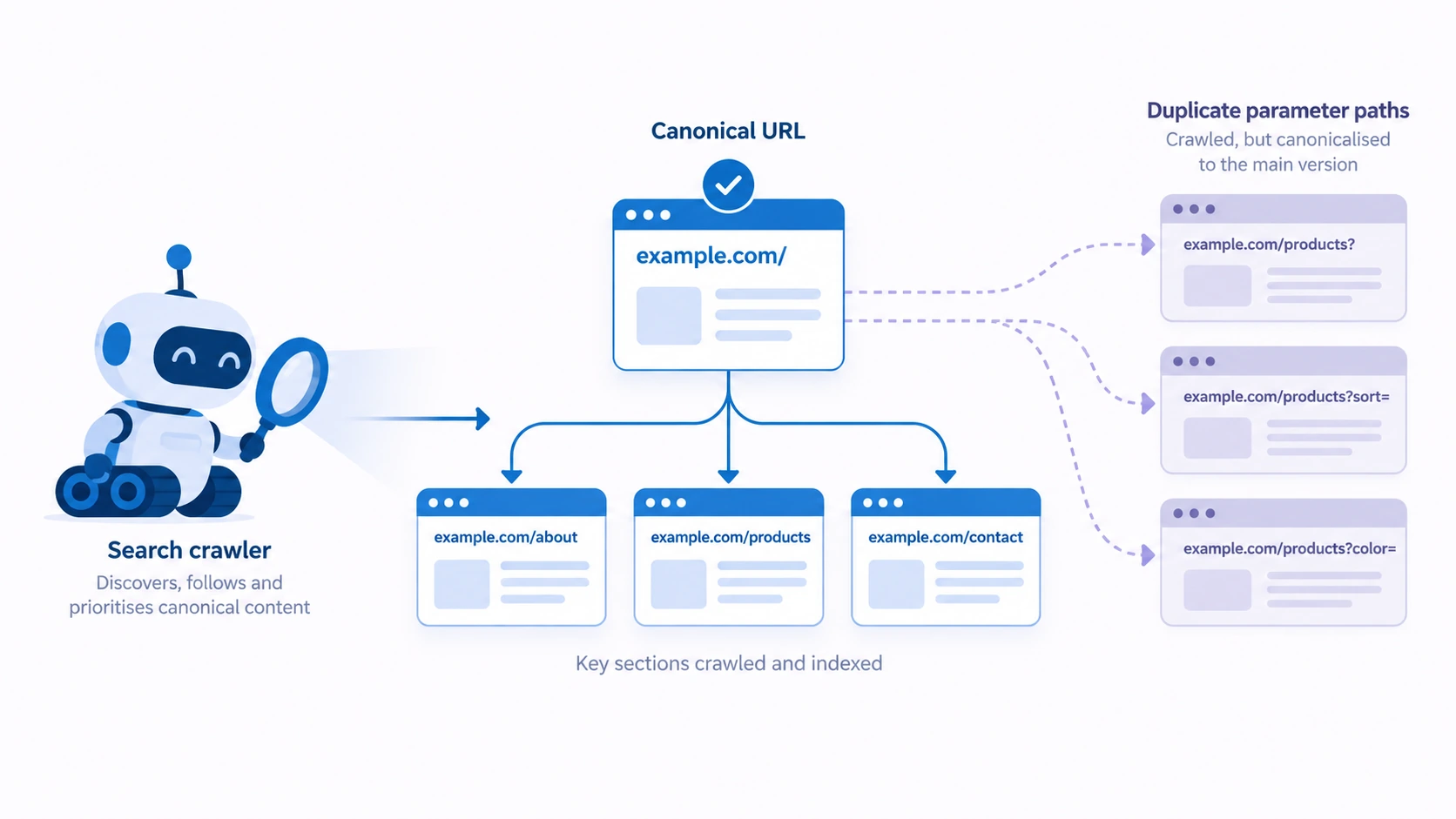 Conceptual illustration explaining crawl budget.
