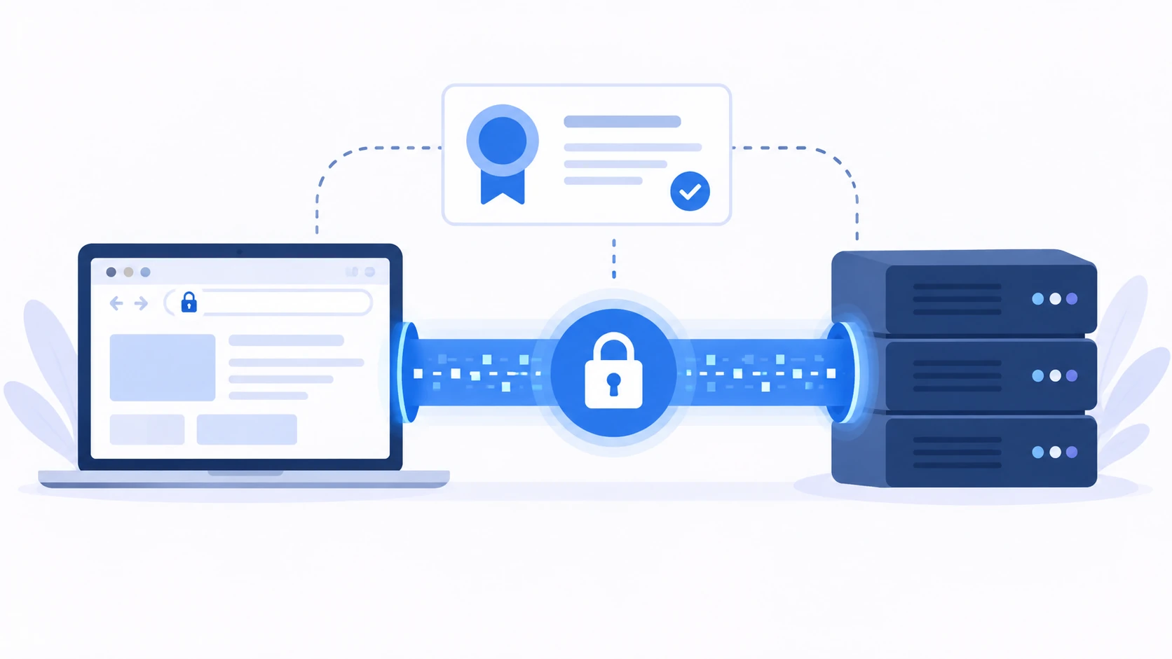 Conceptual illustration explaining HTTPS / SSL.