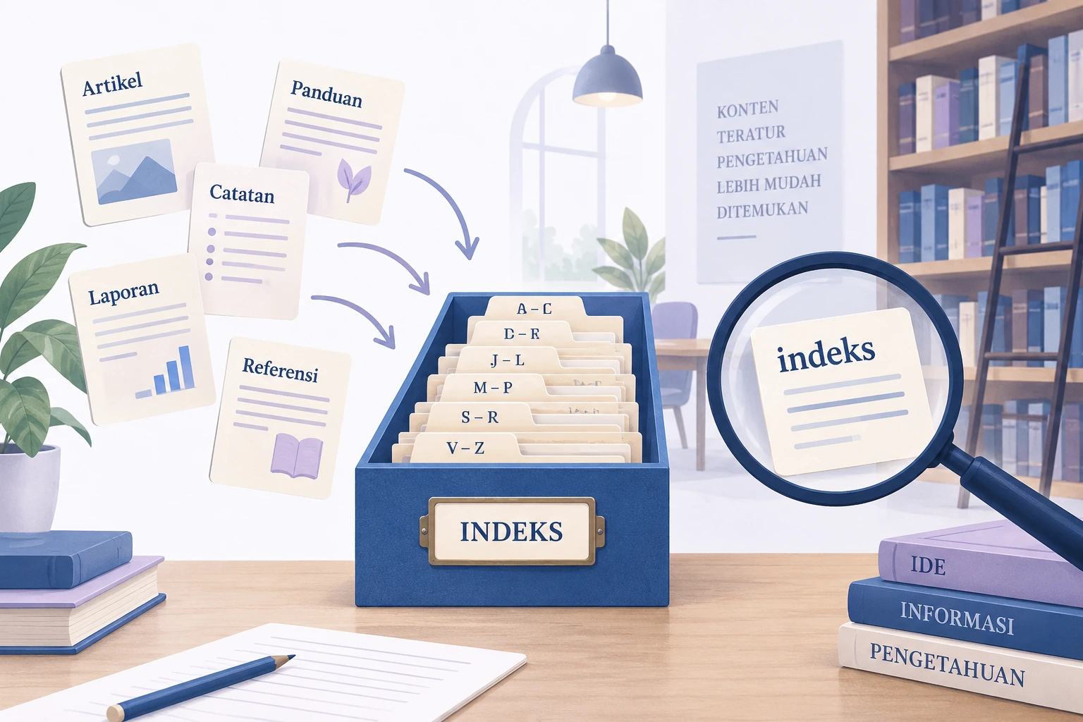Conceptual educational illustration for Search Index