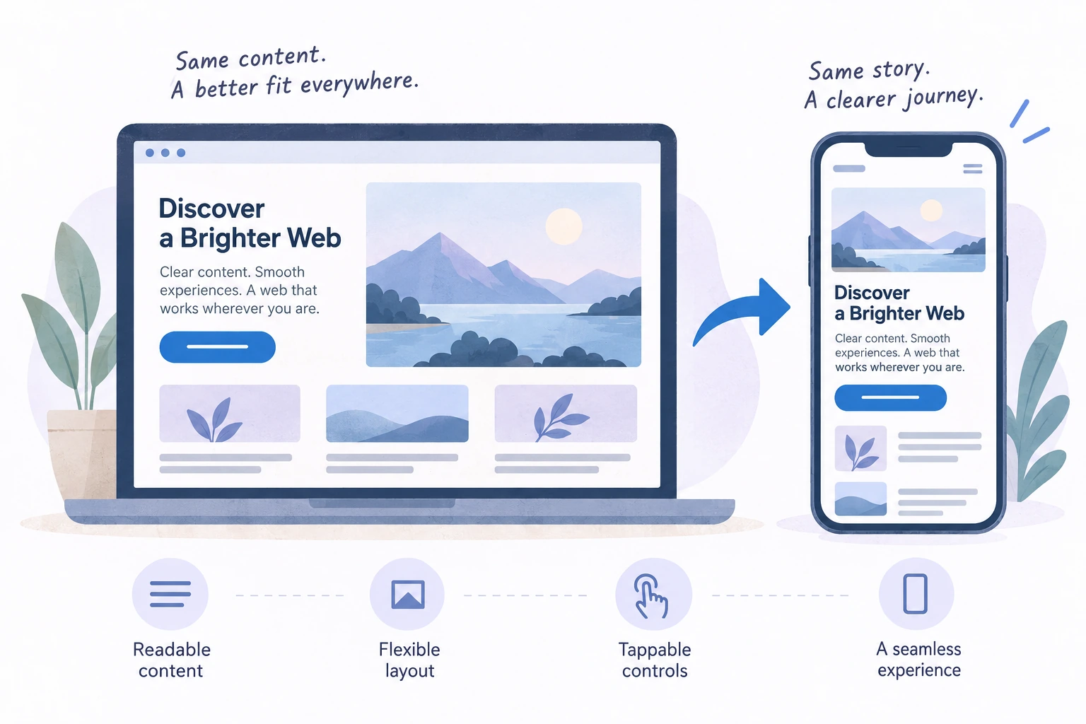Conceptual educational illustration for Mobile SEO