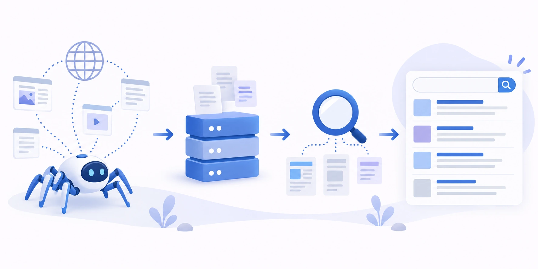 Conceptual illustration for Search Engine.