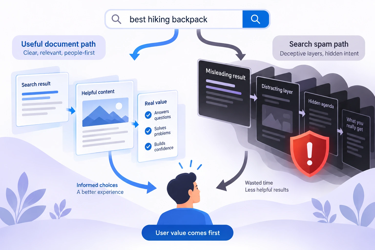 Diagram showing the main inputs and decision path for Search Spam.