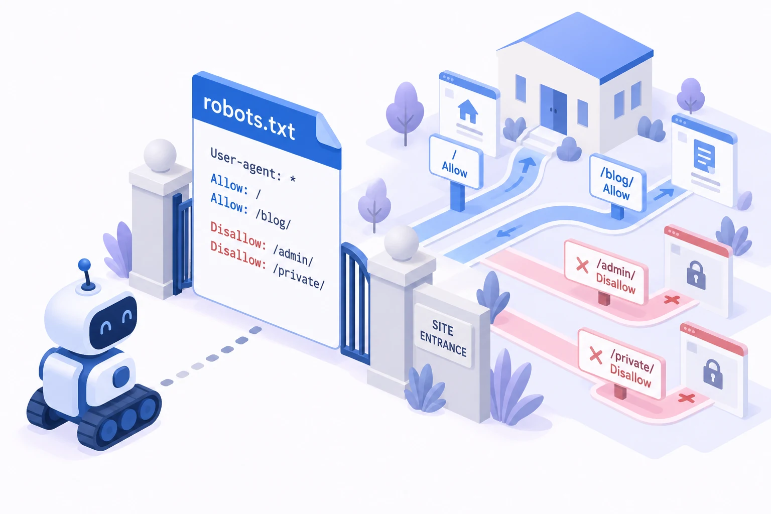 Conceptual illustration explaining robots.txt.