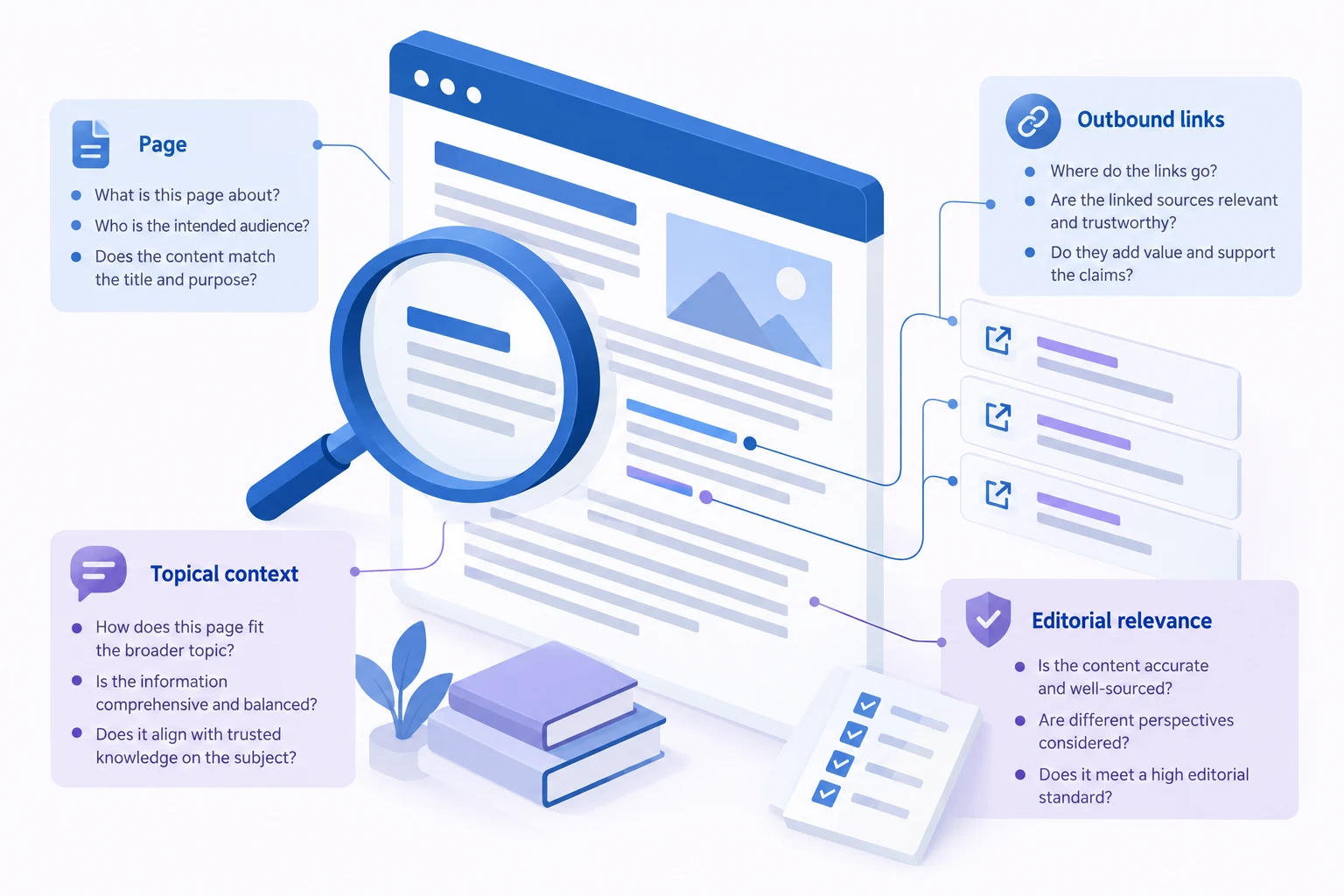 Conceptual illustration explaining link-source quality.