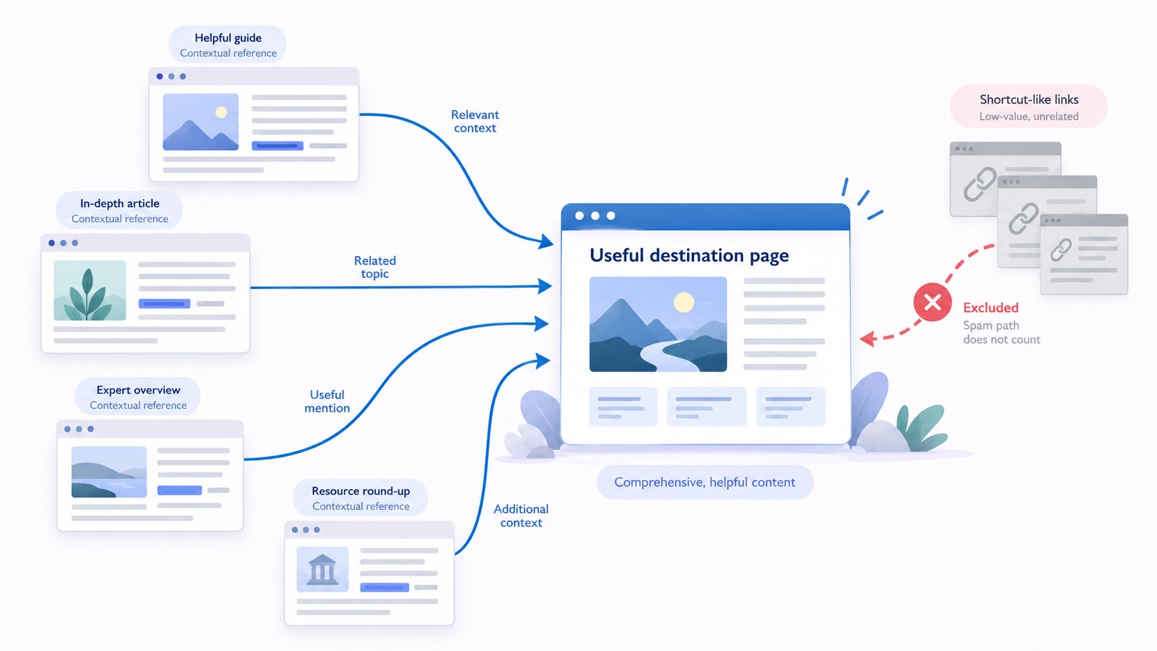 Conceptual illustration explaining link popularity.