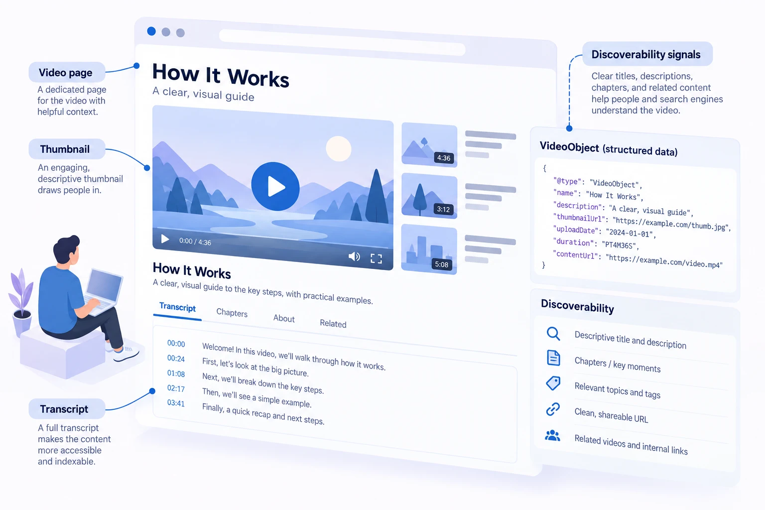 Conceptual illustration explaining video seo.