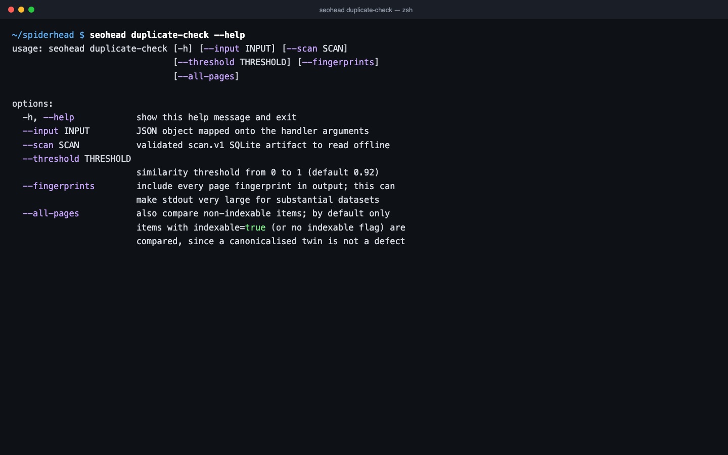 Audit report: thin content, duplicate titles and large HTML