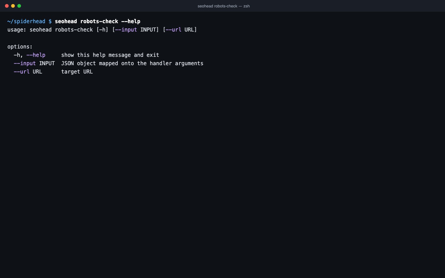 Terminal: seohead robots-check